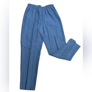 Vintage Radcliffe Sag Harbor Blue Elastic Waist Trousers Size 12P Petite 90s